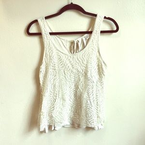 Tie back lacy tank